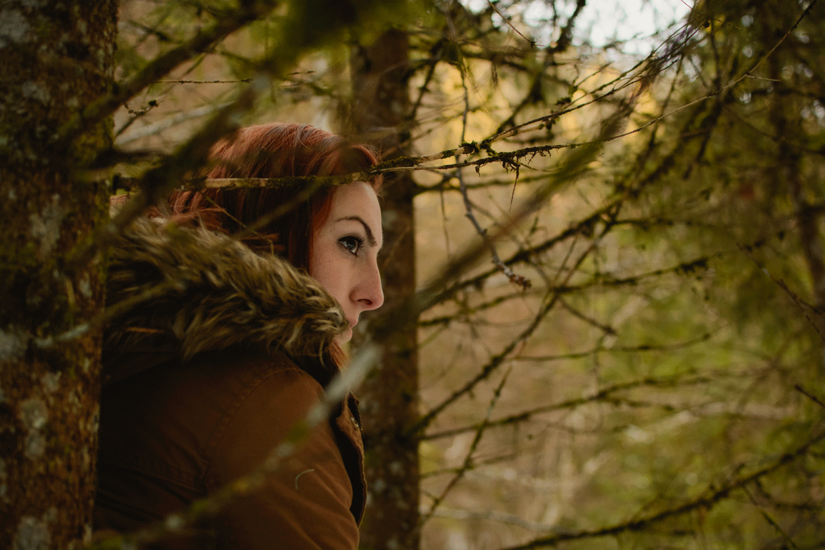 Woman in the woods