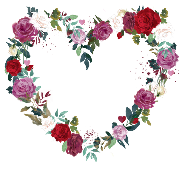 love heart flower wreath