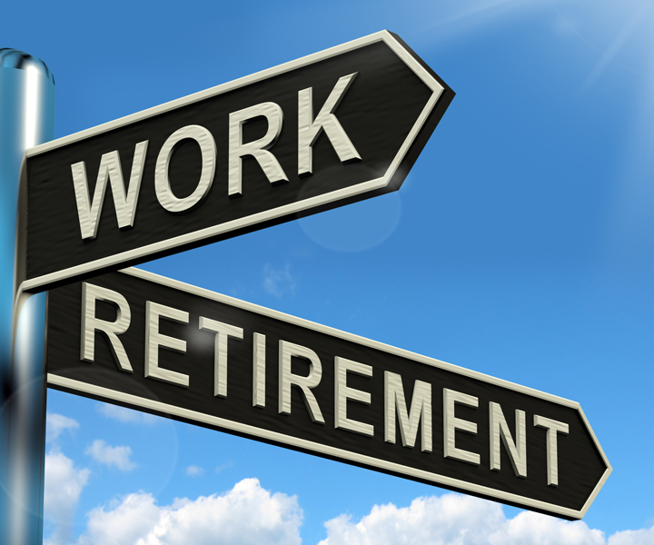 work or retire signpost showing choice of working or retirement G1vgNGP 